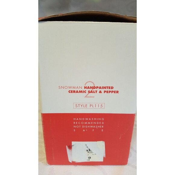 The Cellar Macy's Christmas Snowman Salt & Pepper Shakers Handpainted Style PL11 - Picture 7 of 9